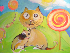 Cat daze and lolly pop trees